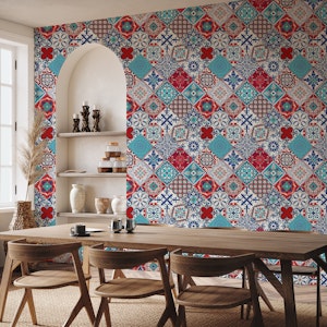 Talavera Tiles Royal Blue Turquoise Red Grey