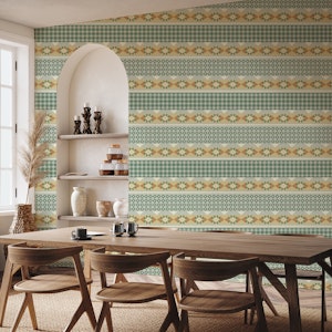 Ethnic Geometric Plaid (beige sage)