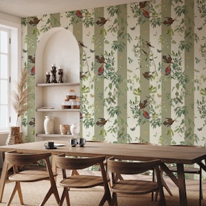 Wings and Flora Charm Olive Stripes