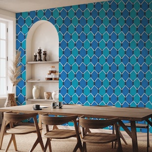 Beach Huts - blue and aqua by Cecca Designs