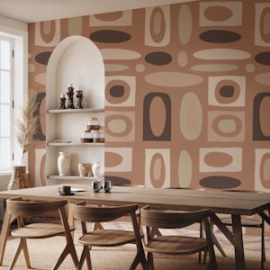 Retro Shapes Mocha Mousse