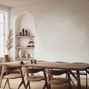 Cheerful Geometry Ditsy Checks in Pastels WP