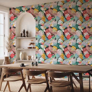 Colorful Tropical Leaves Summery Vibes WP