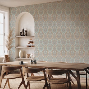 Vintage botanical tapestry faded