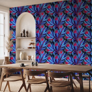 Pohutukawa Floral - Blue / Red