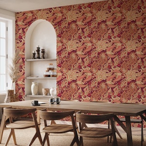 Rich Ruby Floral Paisley