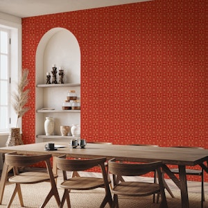 Geometric Decor in Red and Gold WP