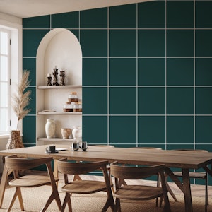 Grid Pattern - Greenish Blue with Large Grid