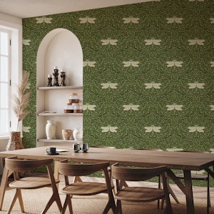 leaves and flowers in green and black