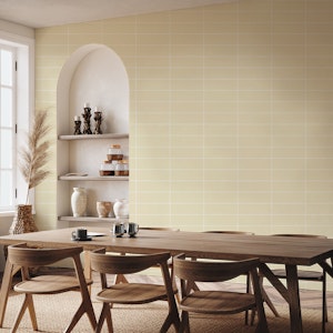 Horizontal Grid Pattern - beige and White