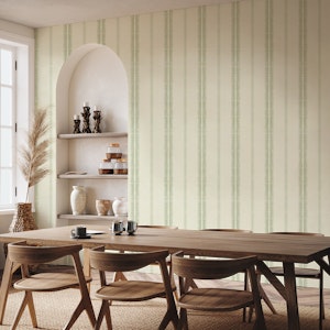 Provence Boho Stripes Linen-Light Green