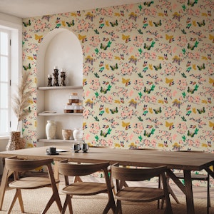 Beige Floral Chinoiserie