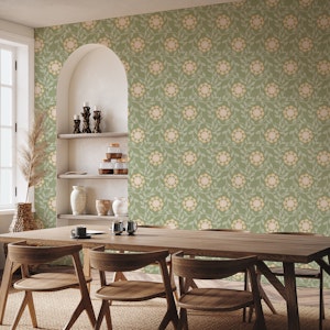 Vintage Floral in Sage Green