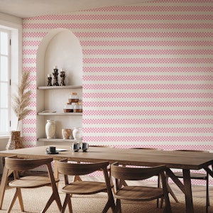 Checkered Stripes Pink Blush