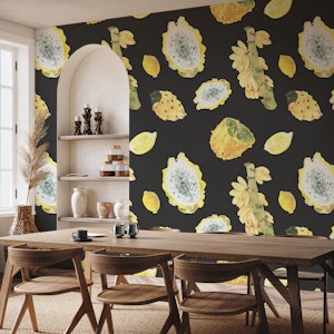 Yellow Dragonfruit & Kiwano Pattern