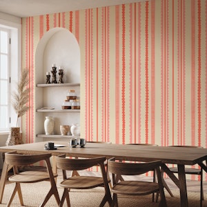 Coral Striped Elegance