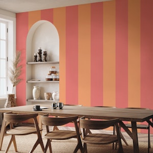 Strawberry Orange Block Stripes
