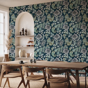Floral Heritage paisley moonshine blue