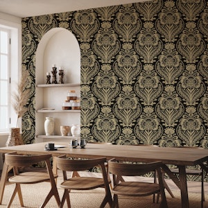 Elegant Floral Design Black & Gold