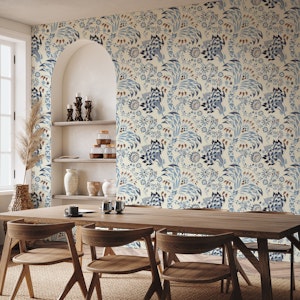 Garden Reverie Mocha Mousse blue