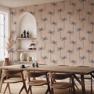 Dreamy Watercolor Palmtrees - Soft Lilac Hues