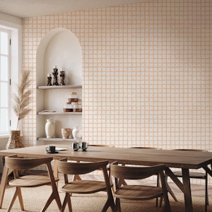 Organic Grid Peach Pink