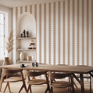 Scallop bubble stripes - mocha beige