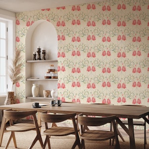 Art deco Checkered lily vintage red