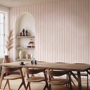Pink and White Dopamine Painterly Stripes