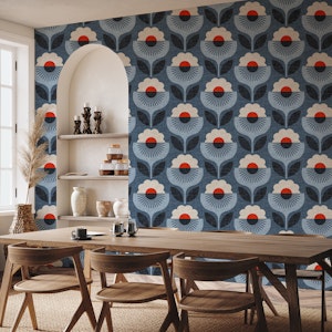 Scandi deco flowers-blue