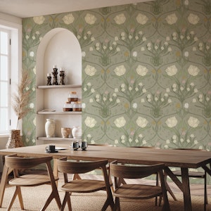 Art Nouveau Flourishing Woodland - Green