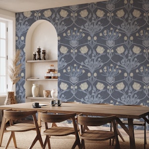 Art Nouveau Flourishing Woodland - Blue