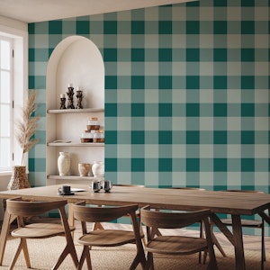 Rich and Muted Green Simple Gingham Plaid