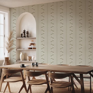 Serene Floral Stripes Beige