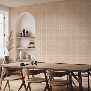 Beige Linen Grid