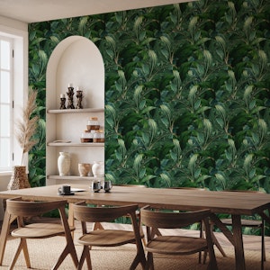 Mystic Midnight Palm Leaves Jungle
