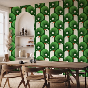 Playful birds, green (2758 B)