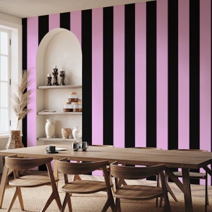 Ppink and black stripes wallpaper3