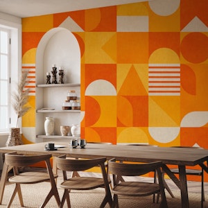 mid century sunny orange geometry