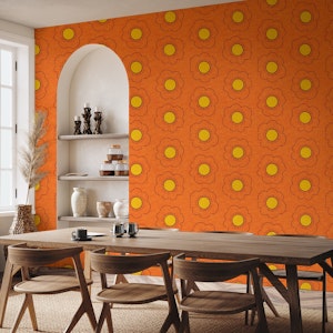 70s Flower Orange - Mid-century Floral