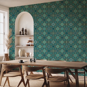 Treasures of Morocco Oriental Tiles Teal