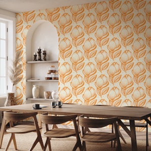 Magnolia blossoms, terracotta / 3022 D