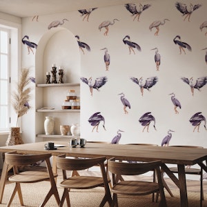 Crane Bird-boys in purple lavender