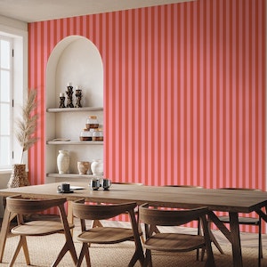 Pink and red awning stripe