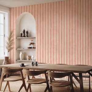 Dusty Tangerine Chalky Stripes