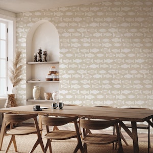 fishes white on beige