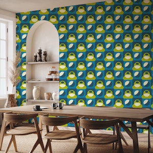 Retro geometrics, blue green / 2896 A