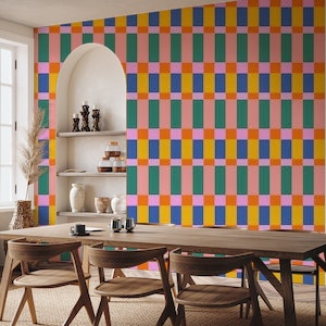 Colorful Checked Geometric Shapes