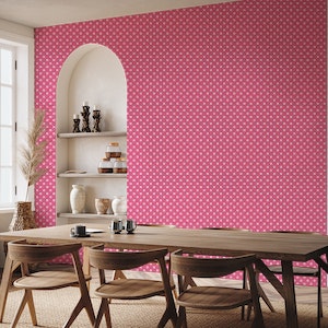 Hot pink wallpaper dots 1