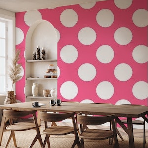 Hot pink wallpaper polka dot 1